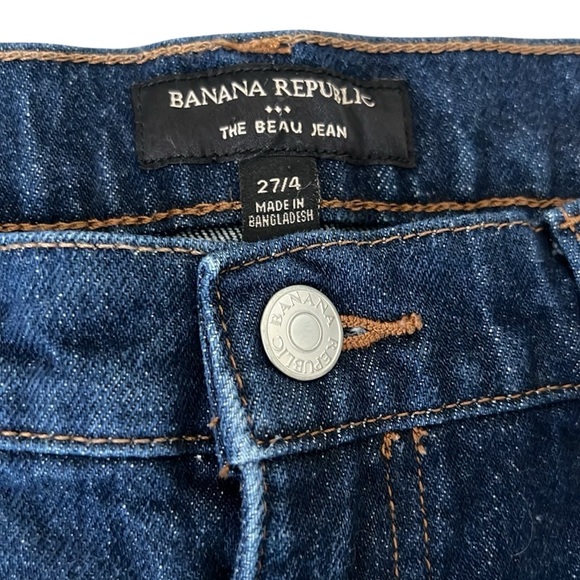 Banana Republic Factory Beau Dark Blue Slightly Tapered Ankle Jeans Size 27/4 - Picture 6 of 11
